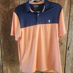 Izod Golf Polo Shirt Stretch Mens Small Blue Orange